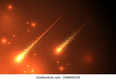 Un fondo fantástico. Líneas y puntos brillantes sobre un fondo rojo.