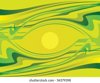 Fantastic background of green stripes. Vector illustration