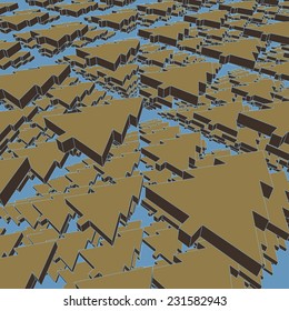 Fantastic background with lots of trees. Vector design.
