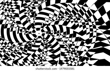 fantastic background in op art style swirling pattern optical illusion