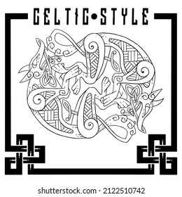 Fantastic beast in the Celtic style. Idea for tattoos.