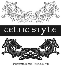 Fantastic beast in the Celtic style. Idea for tattoos.
