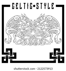 Fantastic beast in the Celtic style. Idea for tattoos.