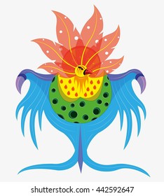 Fantastic bird of the moon and sun