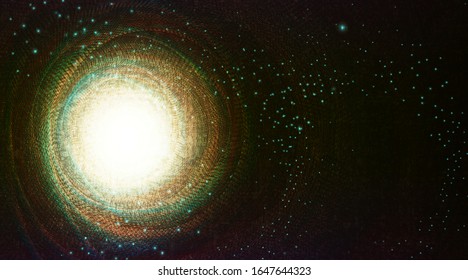 Fantastic Black Hole with Spiral Galaxy on Cosmic Background.planet and physics concept design,vector illustration.