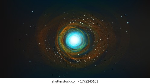 Fantastic Black Hole with Spiral Galaxy on Cosmic Background.planet and physics concept design,vector illustration.