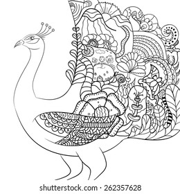 fantastic black and white peacock . caparison