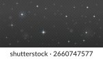 Fantastic blue starry background. Magic with glitter and small particles of twinkling stars, fog with luminous particles, cols vapor with stardust. Vector illustration