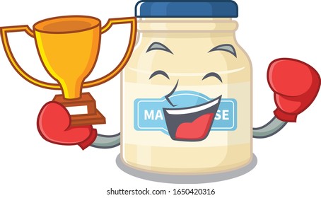 fantastic Boxing winner of mayonnaise in mascot cartoon design