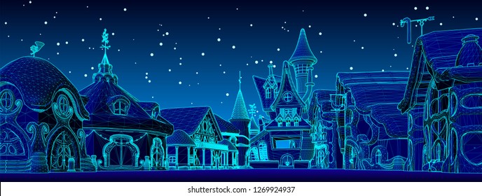 fantastic candy village in the north pole where Santa Claus stays in Christmas