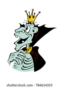Fantastic cartoon monster-skeleton. Isolated on white background.
