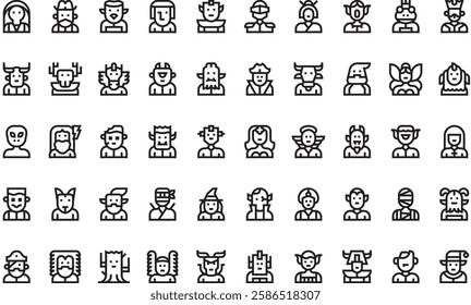 Fantastic characters icons High-Quality Vector Icons Collection with Editable Stroke. Ideal for Professional and Creative Projects.