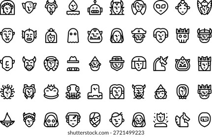 Ícones Fantásticos e de Caracteres Ícone de vetor simples. Modelo de design de símbolo de ilustração para elemento de interface do usuário móvel da Web.