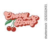 fantastic Cherry bomb sticker vector t-shirt fashion design love