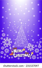 Fantastic Christmas illustration of reindeer flying over town - illustration eps10