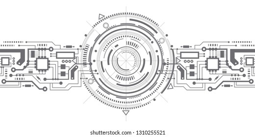  Fantastic circle .Drawing details . Circuit-board-background-technology