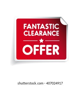 Fantastic clearance offer label vector