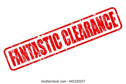 FANTASTIC CLEARANCE RED STAMP TEXT ON WHITE