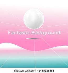 Fantastic color vector background of the future with planets. Design template for web page, poster or poster.