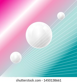 Fantastic color vector background of the future with planets. Design template for web page, poster or poster.