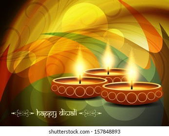 fantastic colorful background design for diwali festival with beautiful lamps. vector illustration