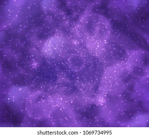 Fantastic cosmos illustration. Abstract purple vector background with blurry texture and bokeh