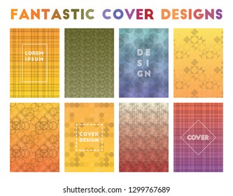 Fantastic Cover Designs. Alive geometric patterns, exquisite vector illustration.
