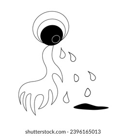 A fantastic creature is crying. Vector drawing isolated on white background