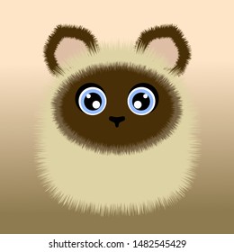 Fantastic creature.  Little monster.  Fluffy friend.  Cute fantastic monster.  For children's cards, gift wraps, wallpapers, etc.