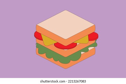 Fantastic and cute colorful animated sandwich