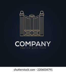 Fantastic Door Logo Design. Sun, Ocaean, Door Vector Design.