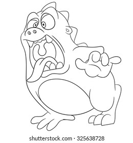 fantastic dragon monster is yelling and frightening somebody