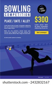 Fantastic elegant vector editable bowling poster background design for your bowling championship event