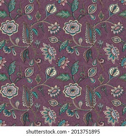 Fantastic ethnic vector seamless pattern with stylized plants in Asian style. Beautiful print for fabrics and packaging products. Botanical surface design.