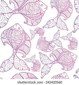 The fantastic fish. Seamless background with fantastic fish.