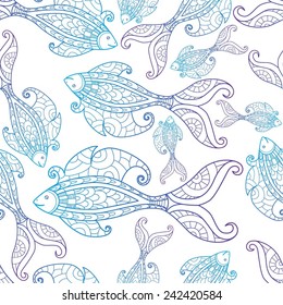 The fantastic fish. Seamless background with fantastic fish.