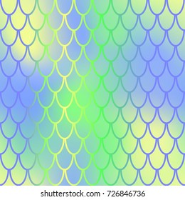 Fantastic fish skin vector background with scale pattern. Mermaid pattern. Pale gradient mesh. Abstract blurry vector background. Fish skin seamless pattern. Mermaid skin background. Vibrant fishscale