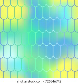 Fantastic fish skin vector background with scale pattern. Mermaid pattern. Pale gradient mesh. Summer blurry vector background. Fish skin seamless pattern. Mermaid scale background. Pastel fishscale