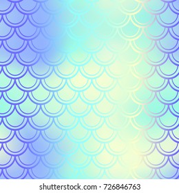 Fantastic fish skin vector background with scale pattern. Mermaid pattern. Pale gradient mesh. Abstract blurry vector background. Fish skin seamless pattern. Mermaid scale background. Shiny fishscale