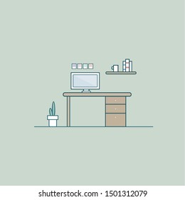 Fantastic Flat Work Space - stock vector