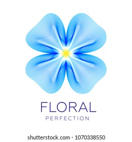 Fantastic flower icon, abstract shape with lots of blending lines and gradient color. Vector illustration. Sample text - Floral perfection.