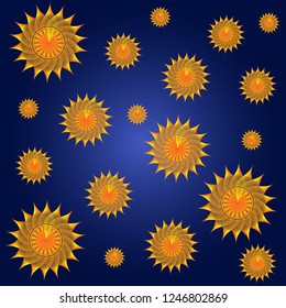 Fantastic flower icon, abstract shape with lots of blending lines and gradient color.