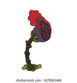 Fantastic flower.  Isolated on a white background. Stock vector illustration. Minimalism. Coloring book