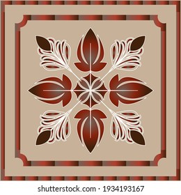 Fantastic flower ornament. Beautiful vector pattern. Design can be used for Scarf, Card, bandana print, kerchief design, napkin