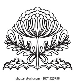 Fantástico tulipán floral, patrón de línea. Ilustración vectorial. Libro de Colores para adultos. Concepto de amor para la invitación a la boda, el boleto, la marca, el logotipo de la boutique, la etiqueta. Regalo para una chica y una mujer