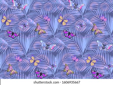 Fantastic flowers. Seamless pattern. Vector illustration. Suitable for fabric, wrapping paper and the like
