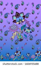 Fantastic flowers. Seamless pattern. Vector illustration. Suitable for fabric, wrapping paper and the like
