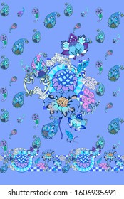 Fantastic flowers. Seamless pattern. Vector illustration. Suitable for fabric, wrapping paper and the like