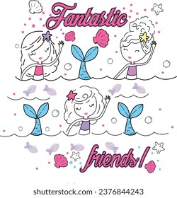 fantastic friends mermaid shine cute