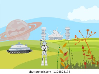 Fantastic future planet, concept vector illustration, fantastic future theme